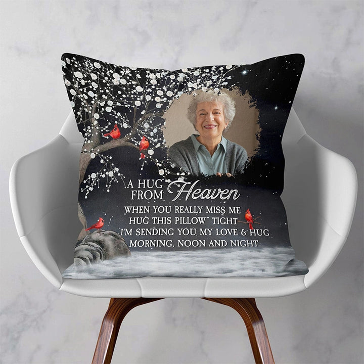 Personalized Photo Memorial Pillow – A Hug From Heaven Memory Pillow