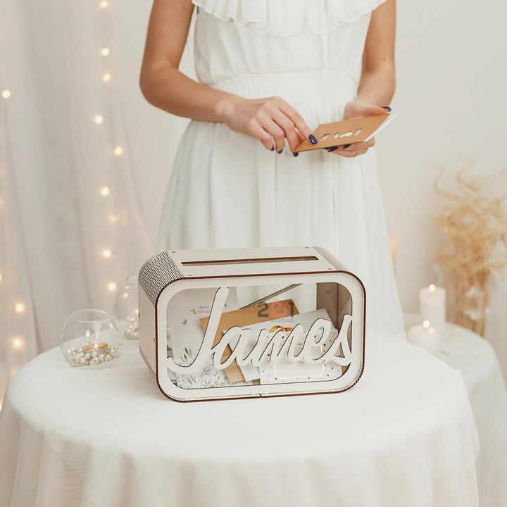 Personalized Wedding Post Box - Wooden Envelope Box