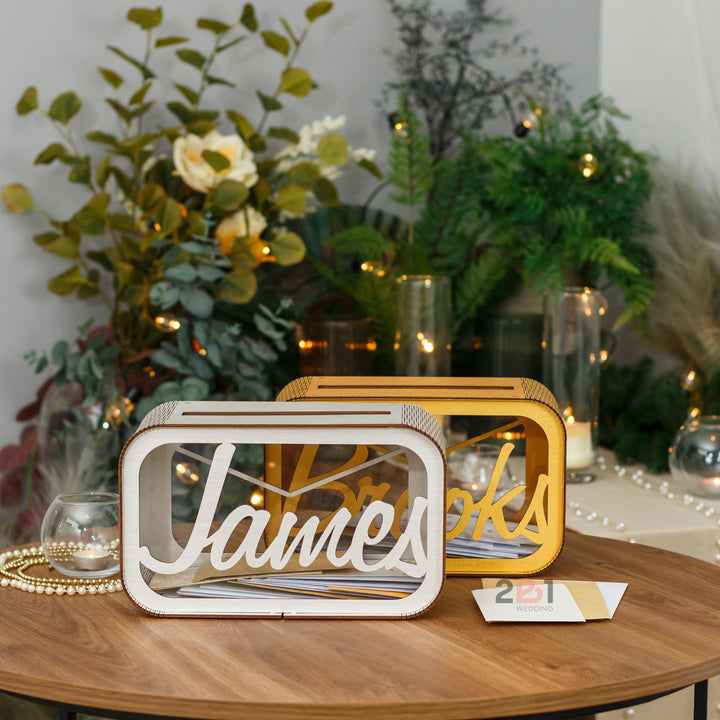Personalized Wedding Post Box - Wooden Envelope Box