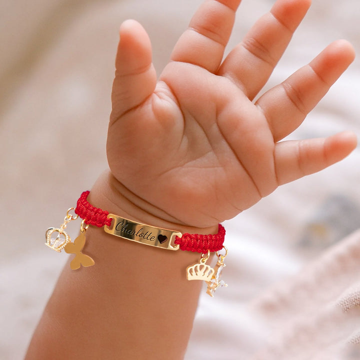 Personalized Handmade Braided Cord Child ID Bracelet