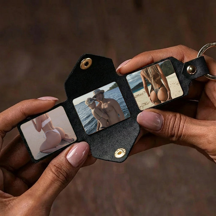 "Our Secret Gallery" Custom Leather Photo Album Keychain