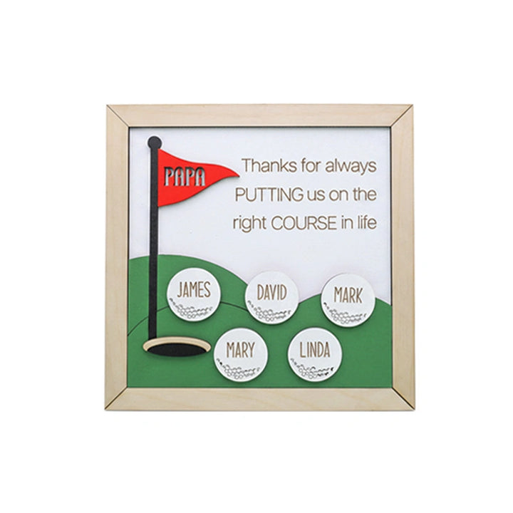 Best Dad by Par Wooden Golf Sign – Personalized Golf Décor Gift for Dad & Him