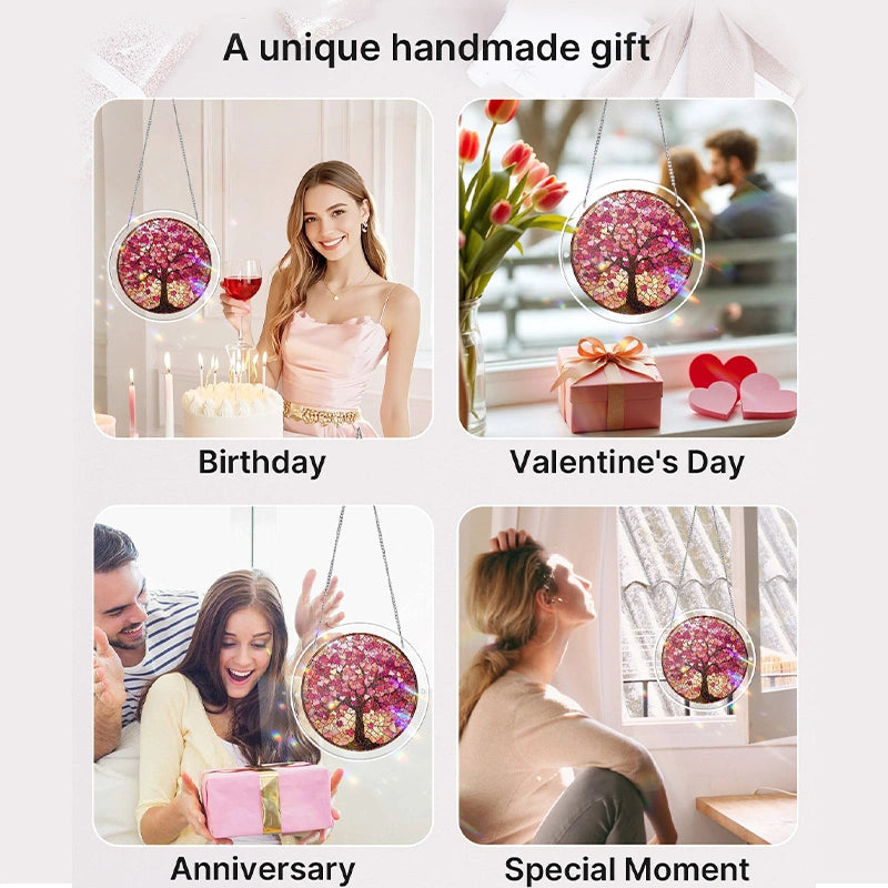 Branches of Love Acrylic Suncatcher – Heartwarming Light-Catching Window Art Décor