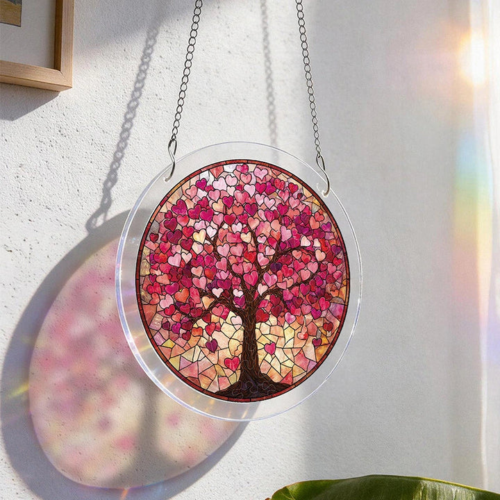 Branches of Love Acrylic Suncatcher – Heartwarming Light-Catching Window Art Décor