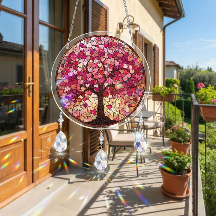 Branches of Love Acrylic Suncatcher – Heartwarming Light-Catching Window Art Décor