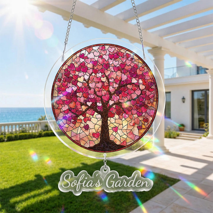 Branches of Love Acrylic Suncatcher – Heartwarming Light-Catching Window Art Décor