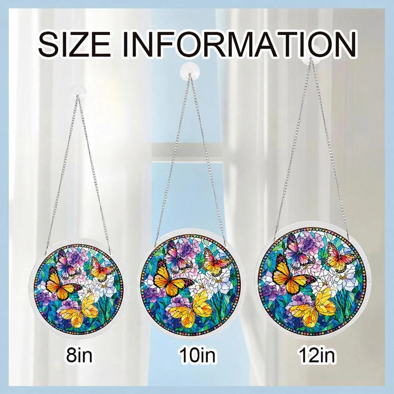 Butterflies in Bloom Acrylic Suncatcher – Floral Butterfly Light-Catching Window Art Décor