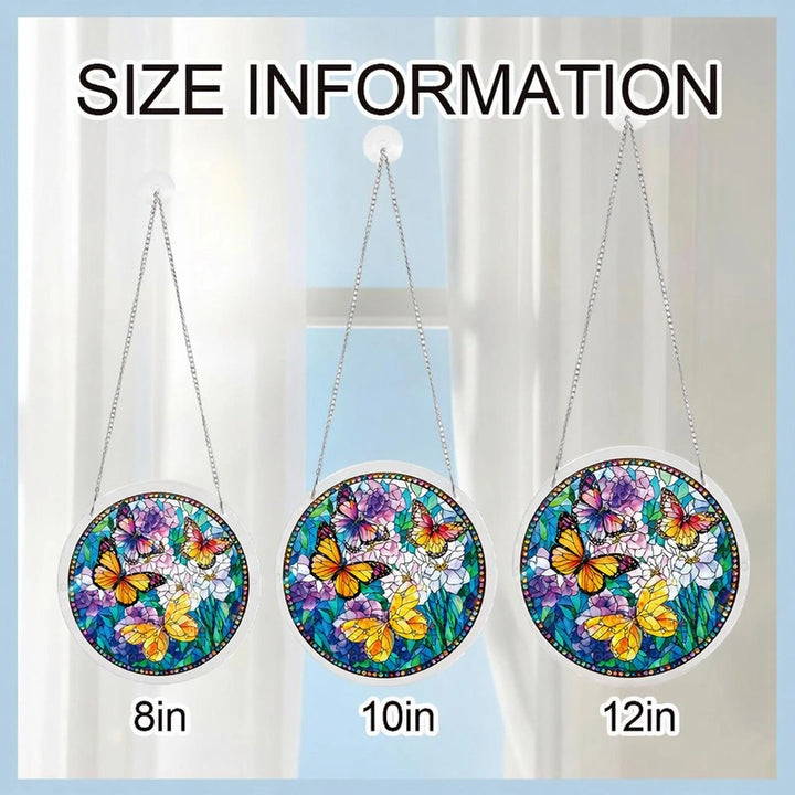 Butterflies in Bloom Acrylic Suncatcher – Floral Butterfly Light-Catching Window Art Décor