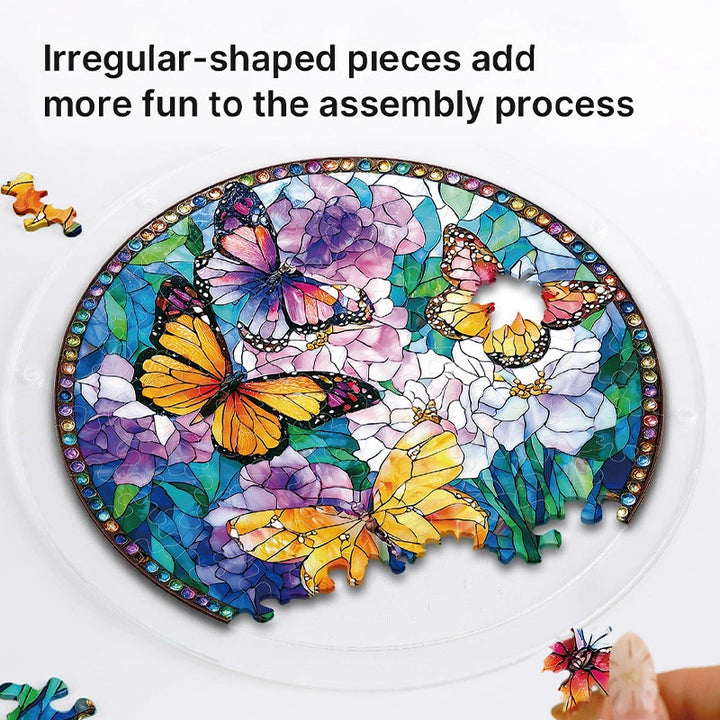 Butterflies in Bloom Acrylic Suncatcher Puzzle – Light Catching Window Art Décor