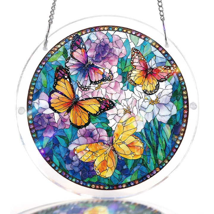 Butterflies in Bloom Acrylic Suncatcher Puzzle – Light Catching Window Art Décor