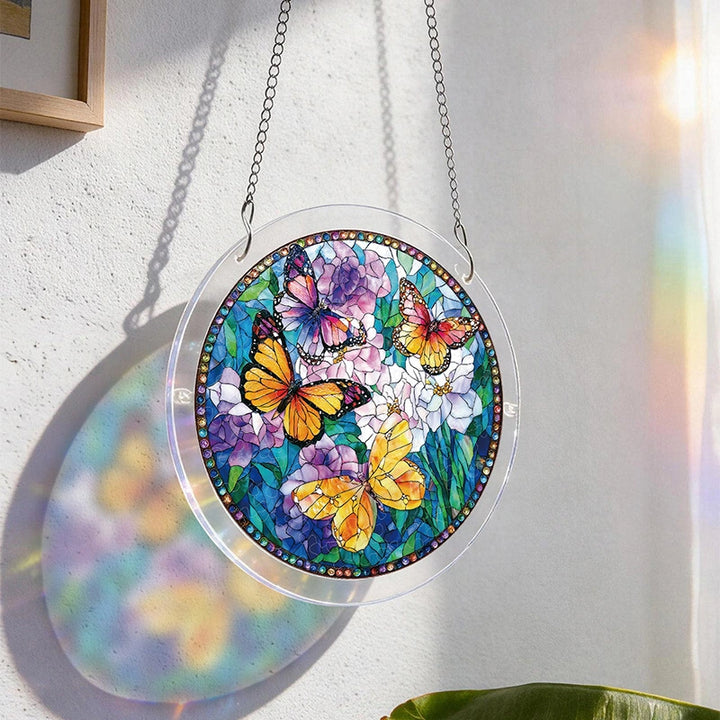 Butterflies in Bloom Acrylic Suncatcher Puzzle – Light Catching Window Art Décor