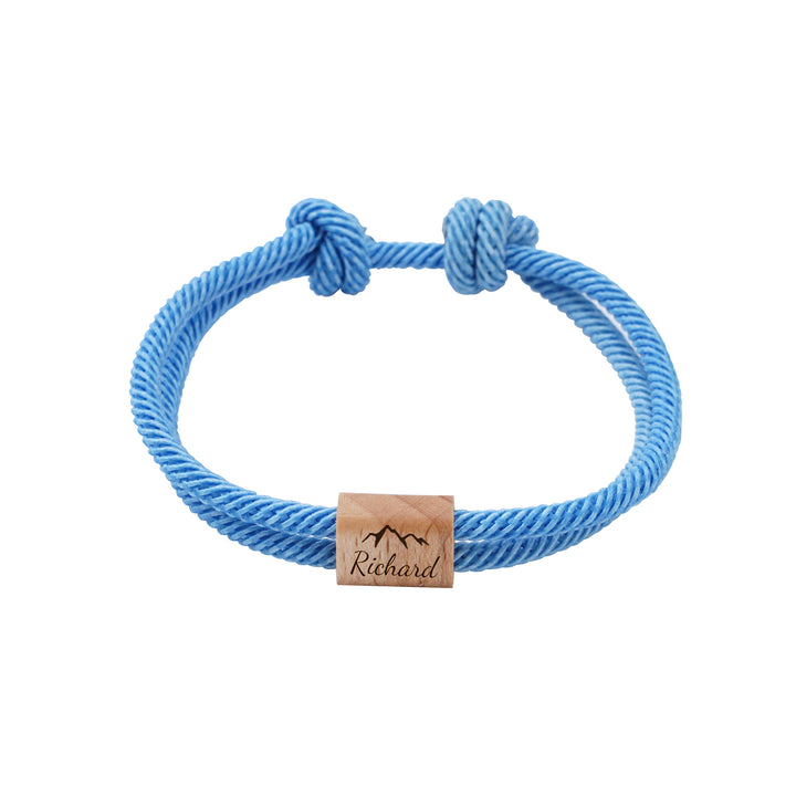 Personalized Family Wooden Milanese Cord Bracelet