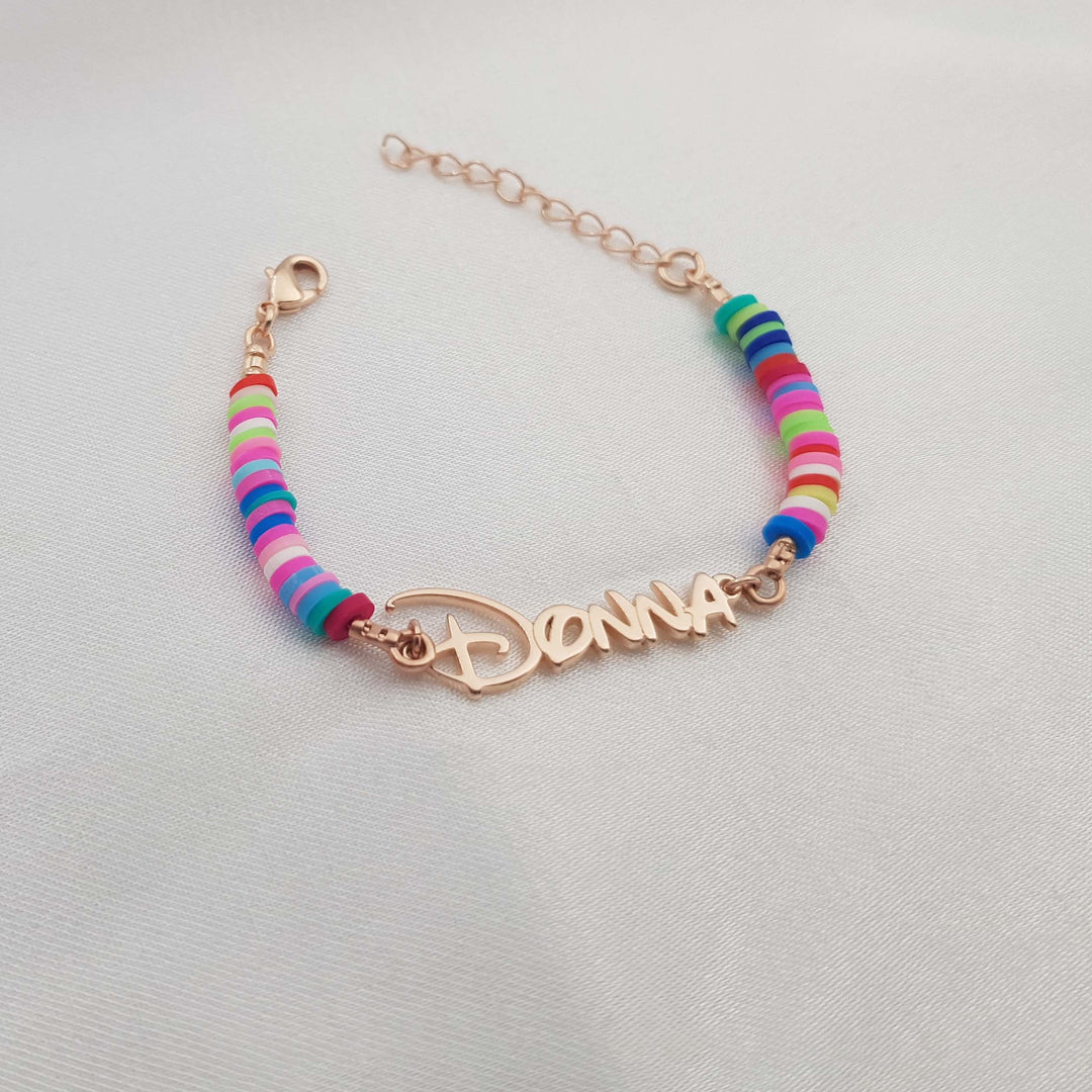 Personalized Children's Name Clay Bracelet