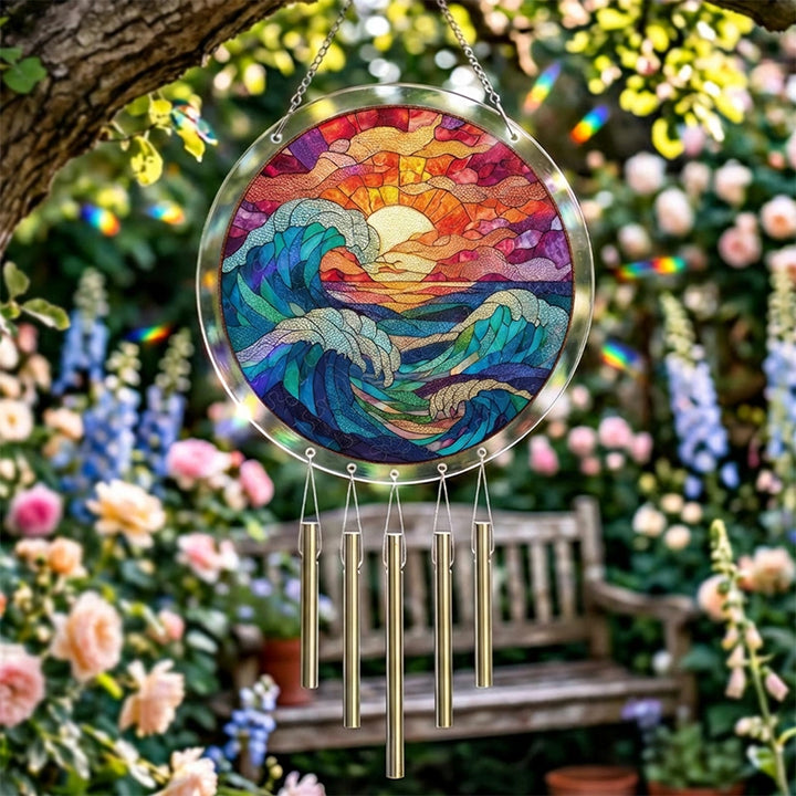 Chasing the Sun Sea Acrylic Suncatcher – Ocean Light Window Hanging Decor