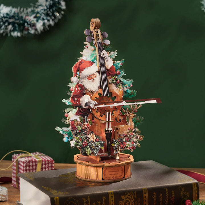 Christmas Cello Music Box Puzzle – Wooden DIY Craft