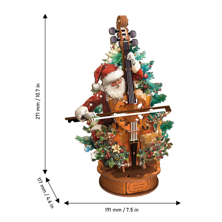Christmas Cello Music Box Puzzle – Wooden DIY Craft