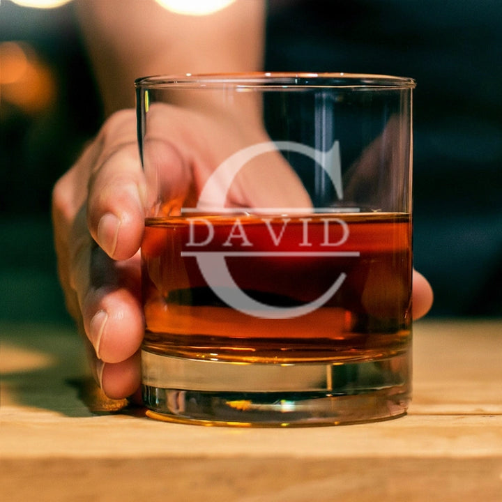 Custom Engraved Whiskey Glass – Personalized 10 oz Bourbon Glass for Groomsmen, Best Man, Dad & Special Occasions