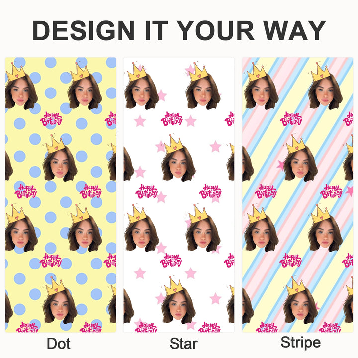 Custom Face Wrapping Paper – Personalized Photo Gift Wrap