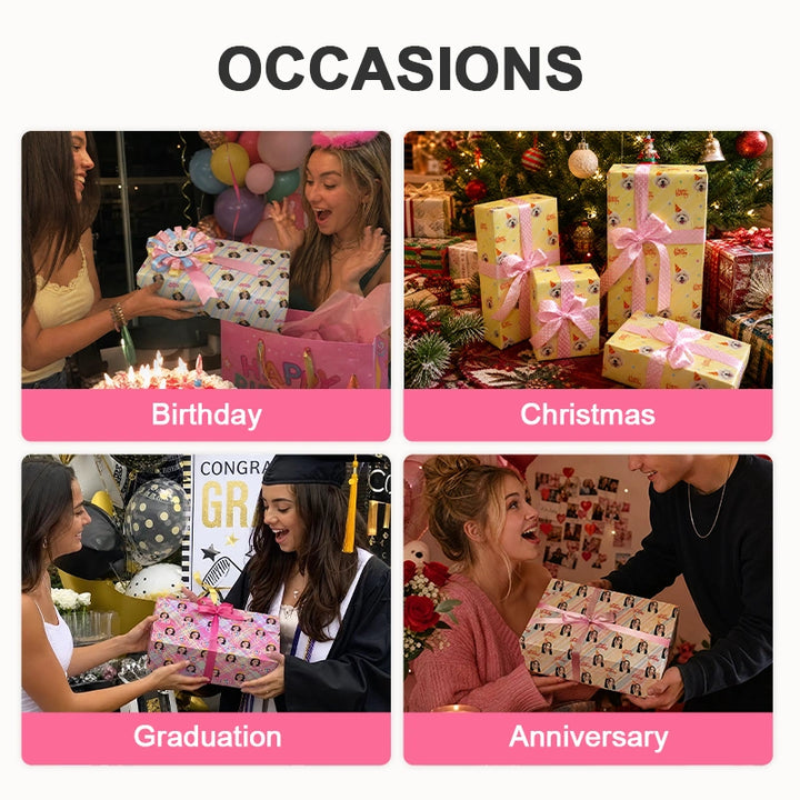 Custom Face Wrapping Paper – Personalized Photo Gift Wrap