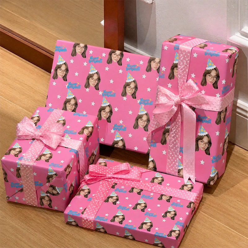 Custom Face Wrapping Paper – Personalized Photo Gift Wrap