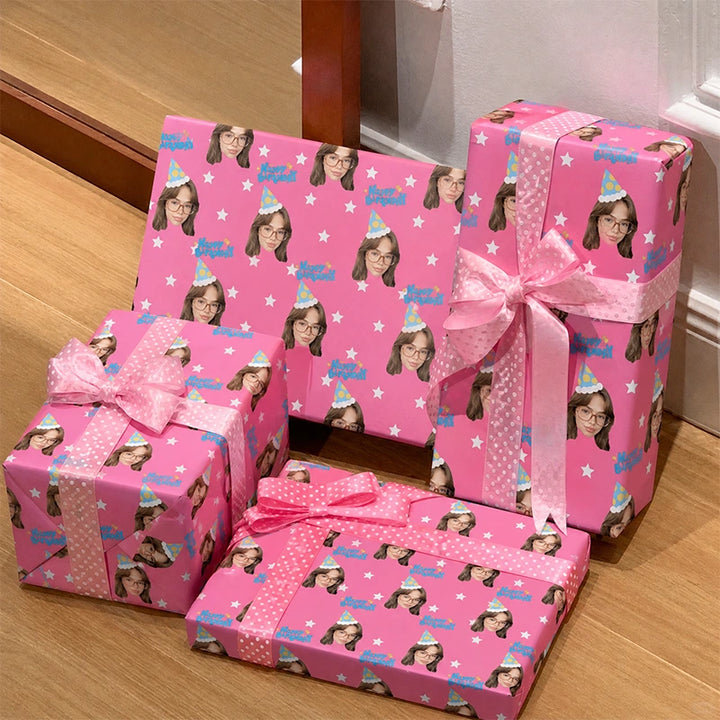 Custom Face Wrapping Paper – Personalized Photo Gift Wrap