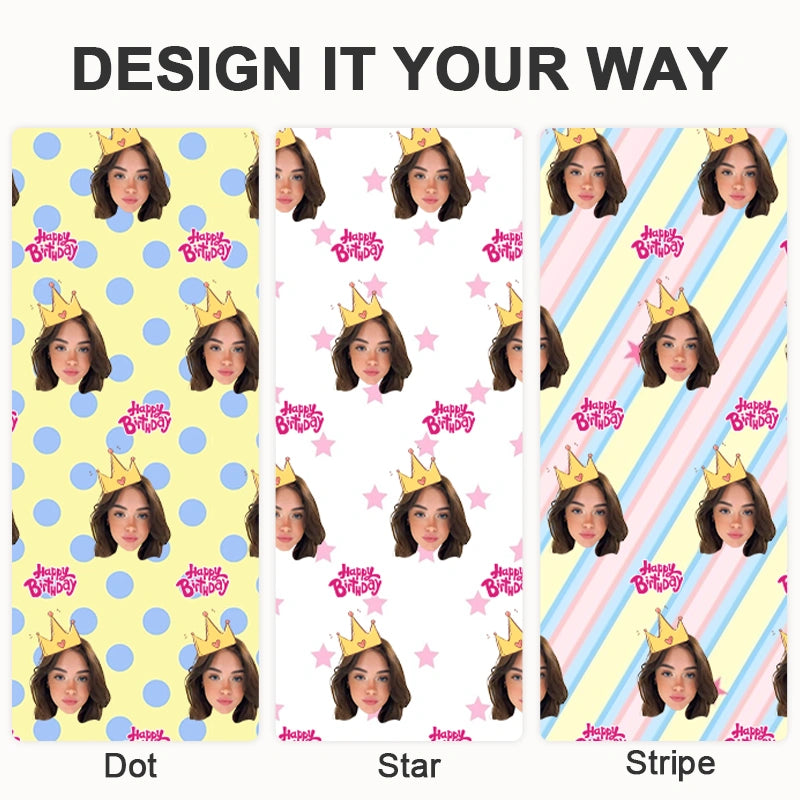 Custom Face Wrapping Paper – Personalized Photo Gift Wrap