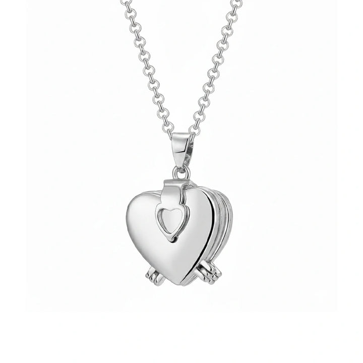 Custom Heart Locket Photo Keychain – Lucky Clover Folding Picture Keychain | Personalized Gift for Mom, Grandma, First Mother’s Day