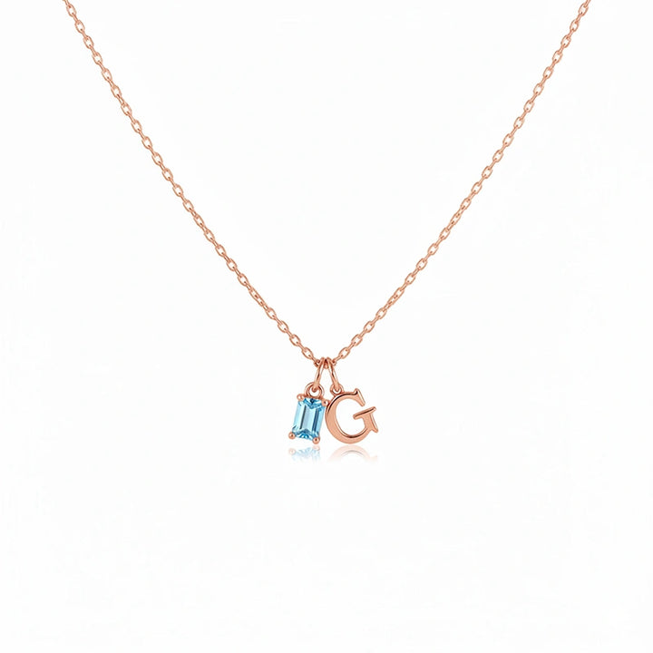 Custom Initial Necklace with Birthstone – Personalized Tiny Letter Necklace for Mom, Minimalist Jewelry Gift for Her