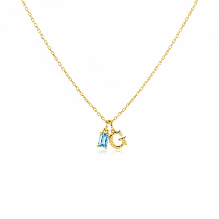 Custom Initial Necklace with Birthstone – Personalized Tiny Letter Necklace for Mom, Minimalist Jewelry Gift for Her