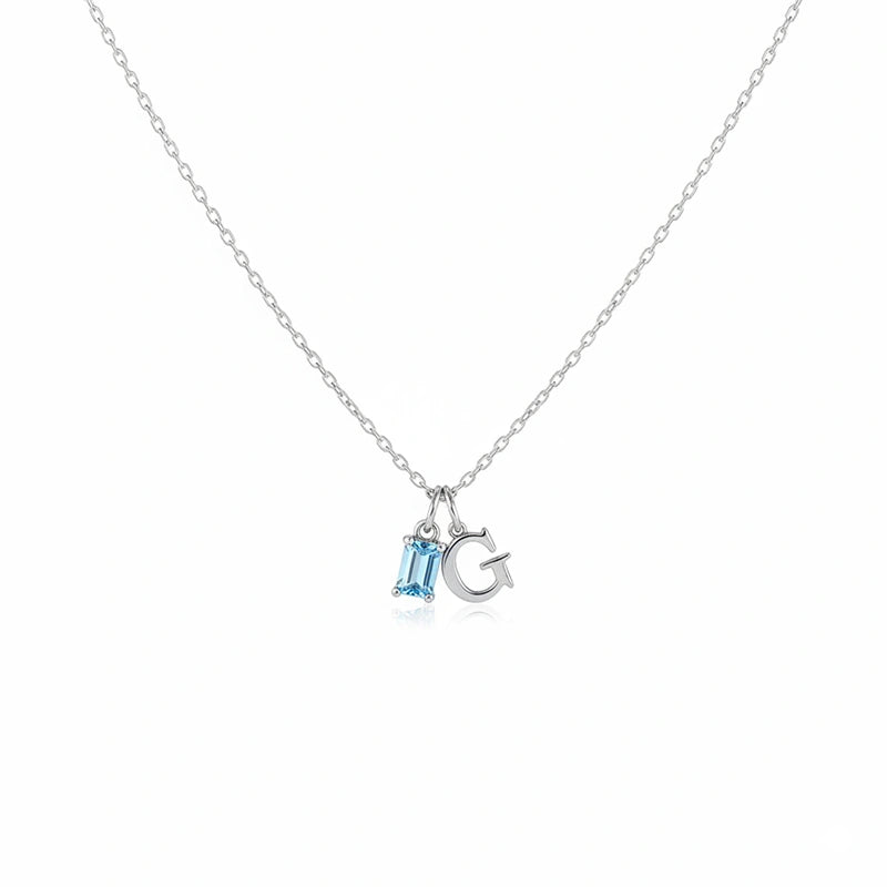 Custom Initial Necklace with Birthstone – Personalized Tiny Letter Necklace for Mom, Minimalist Jewelry Gift for Her