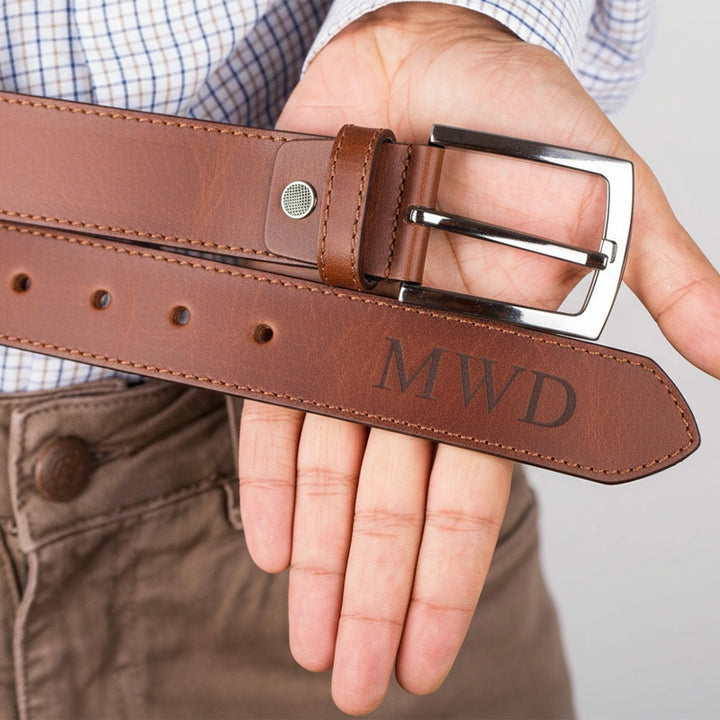 Custom Leather Belt for Men – Personalized Engraved Belt | Anniversary Gift for Husband | Valentine’s Day or Christmas Gift for Him