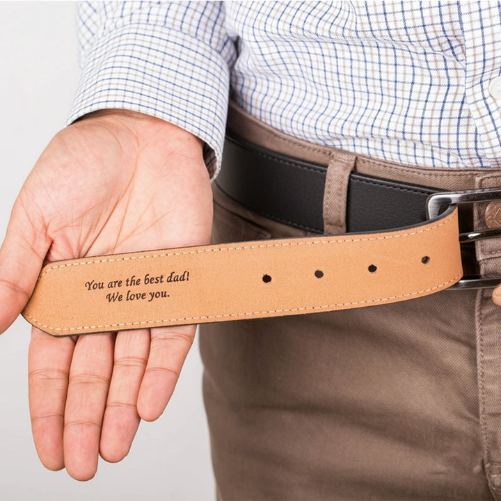 Custom Leather Belt for Men – Personalized Engraved Belt | Anniversary Gift for Husband | Valentine’s Day or Christmas Gift for Him