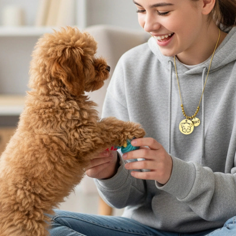 Custom Pet Memorial Necklace | Gold-Plated Stainless Steel Gift