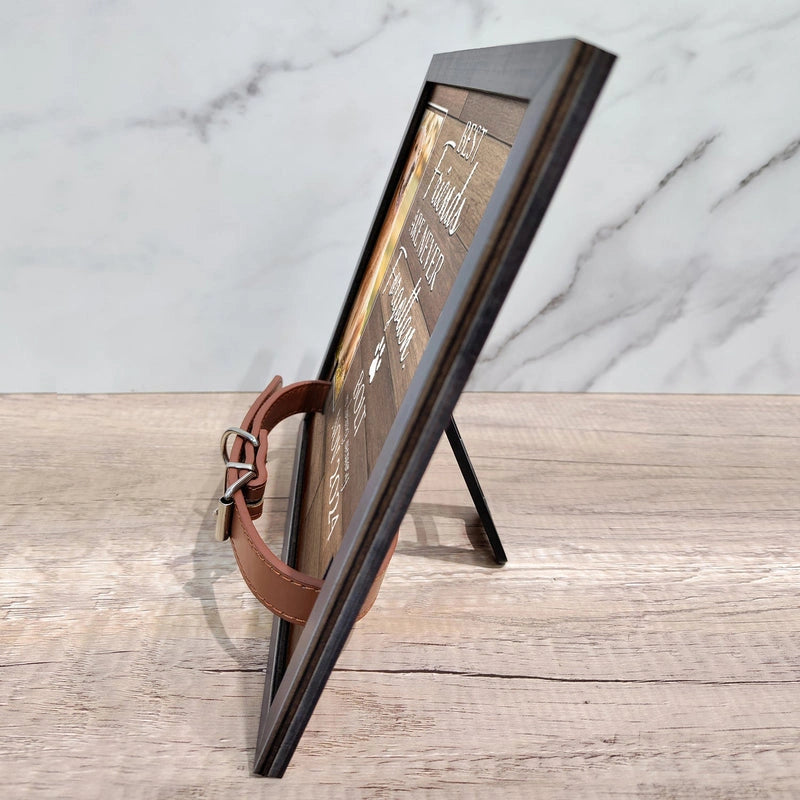 Custom Pet Memorial Photo Frame with Collar Holder – Personalized Dog & Cat Loss Gift | “My Hardest Goodbye” Sign
