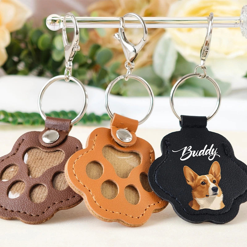 Custom Pet Photo Keychain – Personalized Pet Fur Keepsake Memorial Keychain