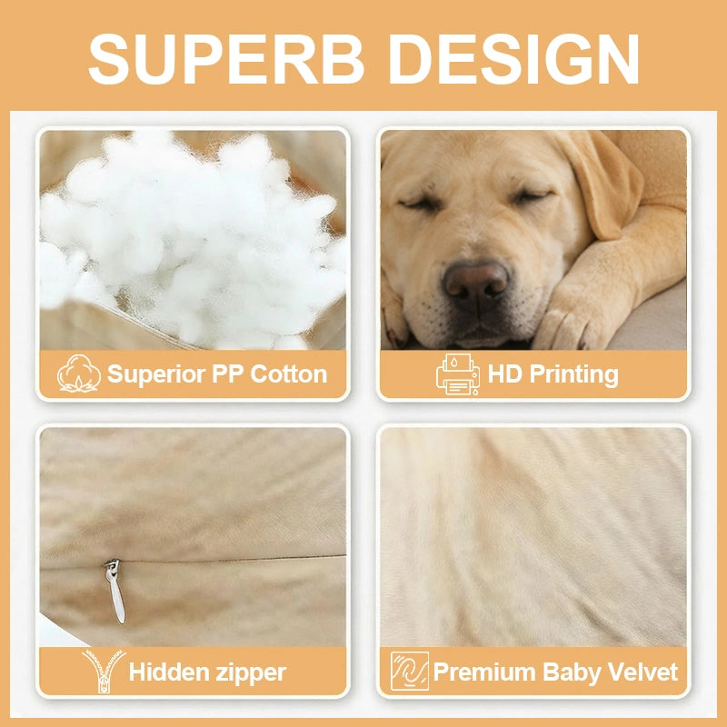 Custom Pet Photo Long Pillow – Personalized Plush Body Pillow for Pet Lovers