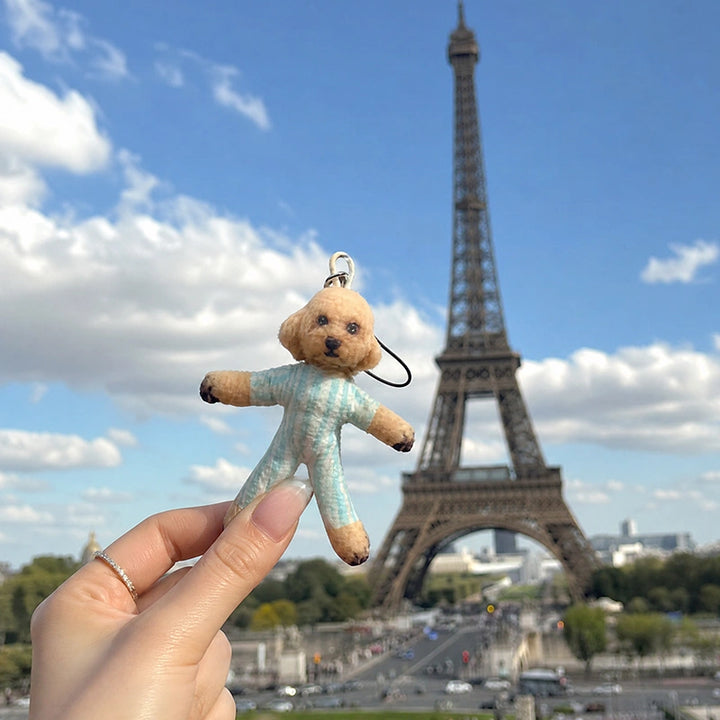Custom Pet Photo Travel Charm – Personalized Poseable Pet Keychain & Bag Charm
