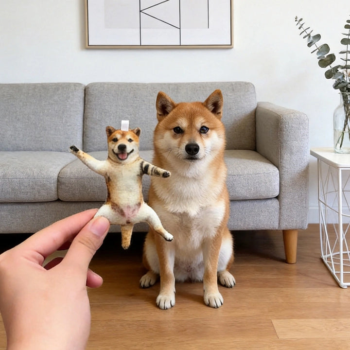 Custom Pet Photo Travel Charm – Personalized Poseable Pet Keychain & Bag Charm