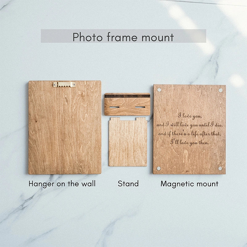 Custom Photo Acrylic Wood Frame – Personalized Wooden Block Picture Gift for Him, Anniversary & Valentine’s Day Gift