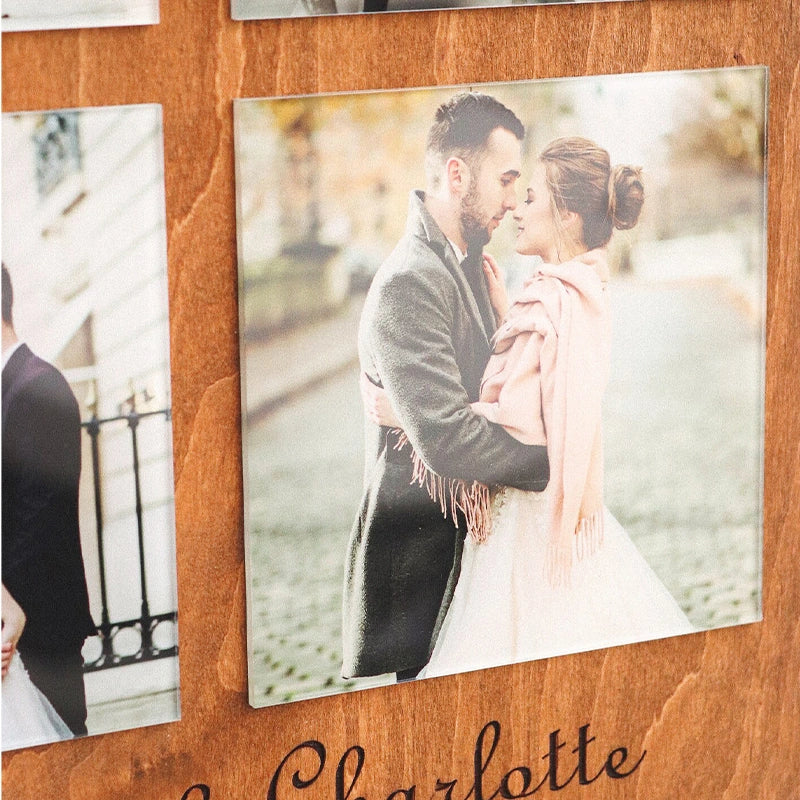 Custom Photo Acrylic Wood Frame – Personalized Wooden Block Picture Gift for Him, Anniversary & Valentine’s Day Gift