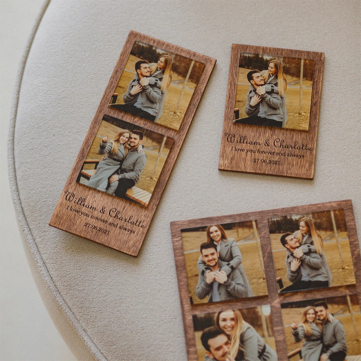 Custom Photo Acrylic Wood Frame – Personalized Wooden Block Picture Gift for Him, Anniversary & Valentine’s Day Gift