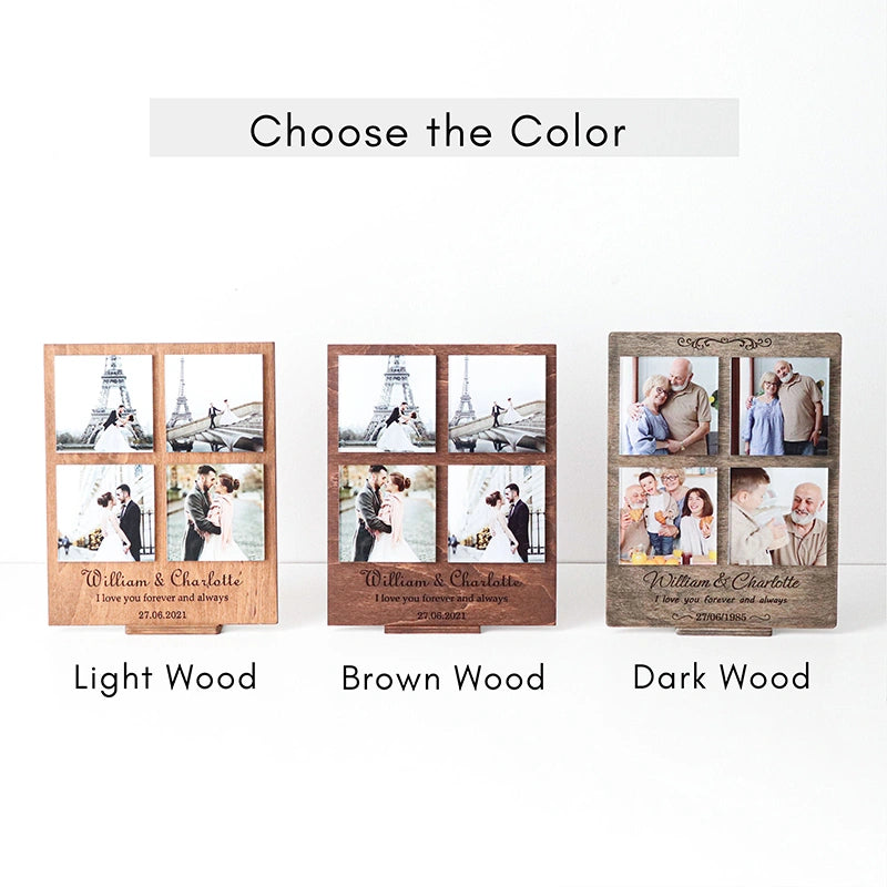 Custom Photo Acrylic Wood Frame – Personalized Wooden Block Picture Gift for Him, Anniversary & Valentine’s Day Gift