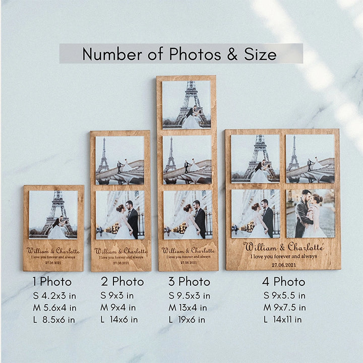 Custom Photo Acrylic Wood Frame – Personalized Wooden Block Picture Gift for Him, Anniversary & Valentine’s Day Gift