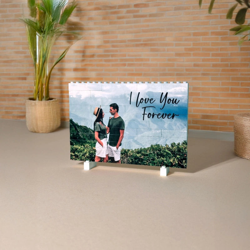 Custom Photo Building Blocks for Couples – Personalized UV Printed Heart Blocks, Anniversary Gift for Boyfriend, Romantic Valentine’s Gift for Him