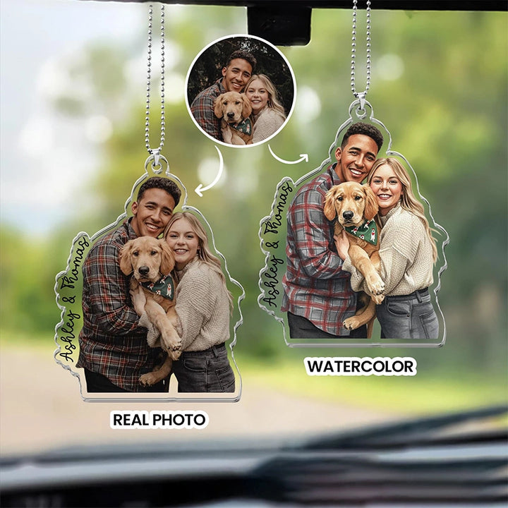 Custom Photo Couples Car Visor Clip – Personalized Drive Safe Picture Clip, Valentine’s Gift for Him