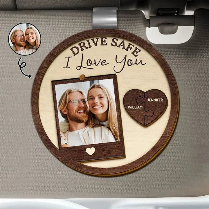 Clipe personalizado para viseira de carro para longas viagens – Presente fotográfico personalizado para manter seu amor sempre por perto.