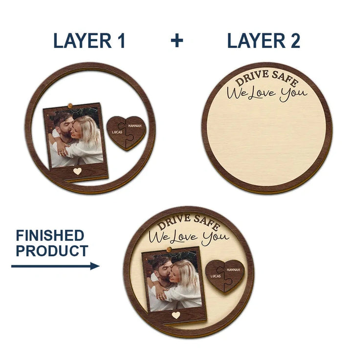 Clipe personalizado para viseira de carro para longas viagens – Presente fotográfico personalizado para manter seu amor sempre por perto.