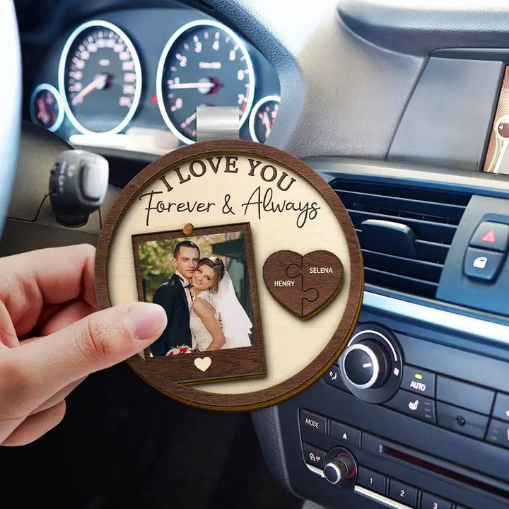 Clipe personalizado para viseira de carro para longas viagens – Presente fotográfico personalizado para manter seu amor sempre por perto.