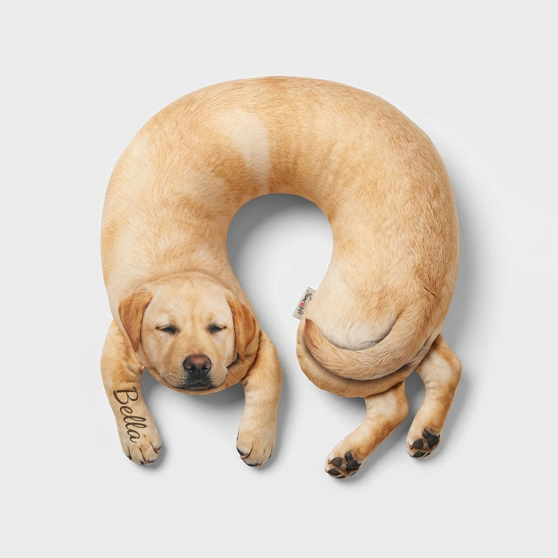 Custom “Ugly-Cute” Pet Photo U-Shaped Pillow – Personalized Funny Pet Plush Neck Pillow