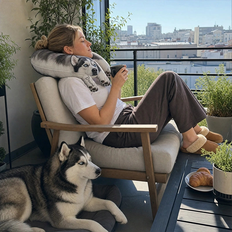 Custom “Ugly-Cute” Pet Photo U-Shaped Pillow – Personalized Funny Pet Plush Neck Pillow